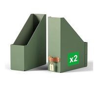 Leitz Puro A4 Magazine File Organisers, Set of 2, Sage Green