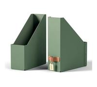 Leitz Puro Magazine File - Set of 2 Durable A4 Magazine Holders, Compatible with Cube Units and Storage Shelves, Holds 900 sheets (80gsm), Desk Organiser for Office & Home, 10 x 26 x 31cm, Light Green