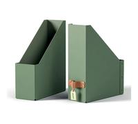 Leitz Puro Magazine File - Set of 2 Durable A4 Magazine Holders, Compatible with Cube Units and Storage Shelves, Holds 900 sheets (80gsm), Desk Organiser for Office & Home, 10 x 26 x 31cm, Sage Green