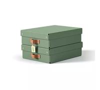 Leitz Puro Storage Box with lid medium low 8L 100% recycled card pack of 2