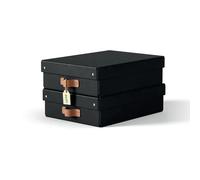 Leitz Puro Storage Box with lid medium low 8L 100% recycled card pack of 2 61480