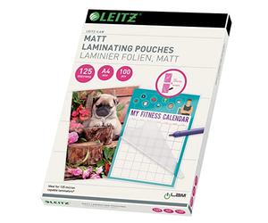 Leitz Quality Foil Laminating Pouch, A4, Pack of 100, Transparent (Standard Matte)