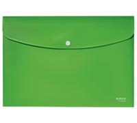 Leitz Recycle Document Wallet, 60 A4 Sheet Filing Capacity, Button Closure Organiser File, Lightweight Plastic Travel Folder, 100% Recyclable, CO2 Neutral, Eco Friendly, Recycle Range, Green, 46780055