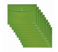 Leitz Recycle Document Wallet, 60 A4 Sheet Filing Capacity, Button Closure Organiser File, Lightweight Plastic Travel Folder, 100% Recyclable, CO2 Neutral, Eco Friendly, Recycle Range, Green, 46780055