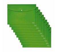 Leitz Recycle Document Wallet, 60 A4 Sheet Filing Capacity, Button Closure Organiser File, Lightweight Plastic Travel Folder, 100% Recyclable, CO2 Neutral, Eco Friendly, Recycle Range, Green, 46780055
