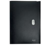 Leitz A4 3-Flap Folder with Closure, 150 Sheet Capacity, 100 Percent recyclable Plastic, Carbon Neutral, Eco Friendly, Recycle Range, 46220095, Dark