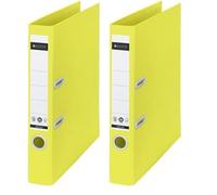 Leitz Recycle Qualitäts-Ordner 180° A4, 1st Pack, 5cm Rückenbreite, 350 Blatt, 100% Recycled PP & Cardboard, CO2-Compensated, Yellow, 10190015 (Pack of 2)