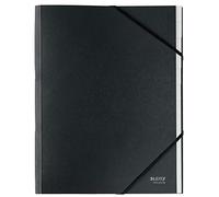 Leitz Recycled Card Divider Book with Elasticated Closure, 12 Tabs, A4, Black, Pack of 4