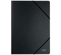 Leitz Recycled Card Folder with Elasticated Bands, A4, Black, Pack of 10