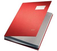 Leitz Expandable Signature Book with 20 Card Dividers, A4, Red, 57000025