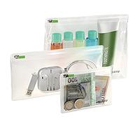 Leitz Small, Medium and Large Traveller Zip Pouch Set Complete Range, Plastic, Clear