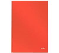 Leitz A4 Hard Covered Notebook, Ruled, 90 gsm Ivory Paper, Solid Range, Light Red, 80 Sheets