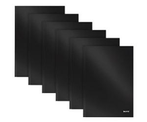 LEITZ Solid Casebound Notebook A4 Ruled Paper Black Not perforated 80 Pages Pack of 6