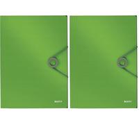 Leitz Solid Corner Stretch Folder, PP, for Approx. 150 Sheets, A4, Light Green, 45631050 (Pack of 2)