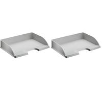 Leitz Standard Plus 52180085 Letter Tray A4 Landscape Polystyrene Grey (Pack of 2)