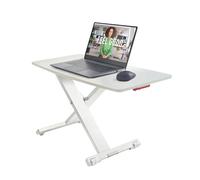 Leitz Standing Desk Converter, Compact Ergonomic Height Adjustable Stand For Computer Screens, Monitors & Laptops, Slimline & Saves Space, 700 x 350 mm, Ergo Cosy Range, White & Grey, 65330085