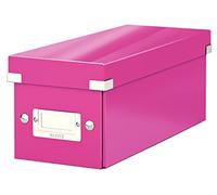 Leitz WOW Click & Store CD Storage Box. with Label Holder. Pink