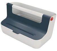 Leitz Storage Carry Box, Cosy Range, Hot Desking Box, Organiser Box for Home or Office, Storage Box with Handle, Smart Compartments for Organisation, Velvet Grey, 61250089