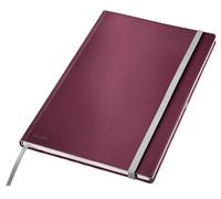 Leitz Style A4 Squared Notebook, Hardcover, 160 Pages, 80 Sheets, FSC-Certified 100 g/m² Paper, Elastic Strap & Bookmark, for Office & Home Office, Red, 44761028