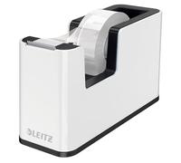 Leitz Tape Dispenser, Heavy Base with Tape, Wow Range, Pearl White/Black