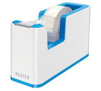 Leitz Tape Dispenser, Heavy Base with Tape, Wow Range, White/Metallic Blue