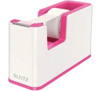 Leitz Tape Dispenser, Heavy Base with Tape, Wow Range, White/Metallic Pink