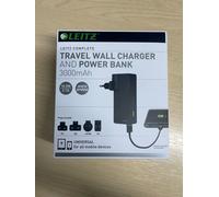 Leitz Travel Wall Charger & Power Bank 3000mAh 10.5W 2.A High Speed