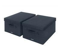Leitz Velvet Grey 2-Pack Fabric Storage Box With Lid Medium