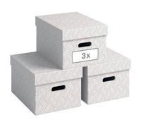 Leitz VON Set of 3 Storage Boxes with Lid, 15 L, Medium, White