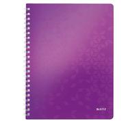 Leitz A4 Flexible Cover Notebook, Purple (Wire Bound, 80 Sheets, Ruled, 90 gsm Ivory Paper, Wow Range), Pack of 1