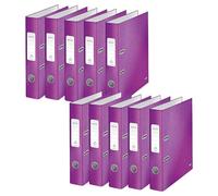 Leitz Wow 1006 A4 50 mm Lever Arch File - Purple, Pack of 10