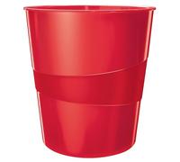 Leitz Wow 15 Litre Waste Bin, Red Bin, Plastic, 52781026