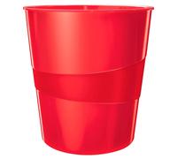 Leitz Wow 15 Litre Waste Bin, Red Bin, Plastic, 52781026