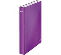 Leitz WOW 25 mm Ring Binder Manila Cardboard A4 2 Rings Purple