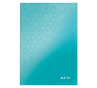 Leitz WOW Notebook A5 Lined, Hardcover, 160 Pages, 80 Sheets of FSC-Certified Paper (80 g/m²), Laminated Cover, Thread Binding, For Office, School or as a Diary, Ice Blue, 46271051