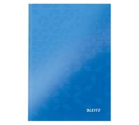 Leitz WOW Notebook A5 Lined, Hardcover, 160 Pages, 80 Sheets of FSC-Certified Paper (80 g/m²), Laminated Cover, Thread Binding, For Office, School or as a Diary, Blue, 46271036