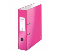Leitz "WOW" A4 8 cm Spine Lever Arch File - Metallic Pink