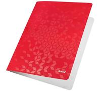 Leitz Wow A4 Flat File, Laminated Card Report File, 250 Sheet Capacity, Red, 30010026