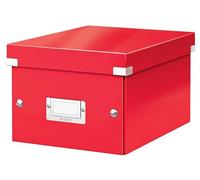 Leitz WOW A5 Storage Box, Click and Store Range, Small Cardboard Storage Box, Red, 60430026