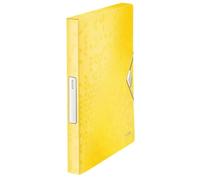 Leitz Box File 46290016 – Holds 250 A4, elastic closure, flexible plastic – Yellow (WOW Range)