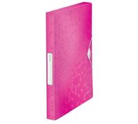Leitz Box File 46290023 – Holds up to 300 A4 Sheets, Elastic Closure, Pink Metallic (WOW)