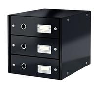 Leitz Drawer Cabinet, 3 Drawers, A4, Click and Store Range 60480095 - Black