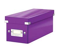 Leitz Wow Click & Store Purple Cd Storage Box With Label Holder