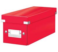 Leitz Wow Click & Store Red Cd Storage Box With Label Holder
