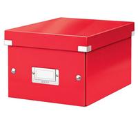 Leitz Wow Click & Store Red Storage Box With Label Holder Small