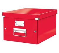 Leitz Wow Click & Store Red Storage Box With Metal Handles Medium