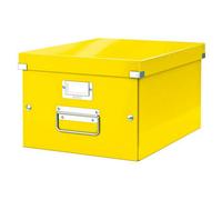 Leitz Wow Click & Store Yellow Storage Box With Label Holder Medium