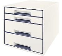Leitz WOW Cube Drawer System Plastic Grey, White 4 Drawers 28.7 x 27 x 36.3 cm A4