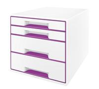 Leitz 4 Drawer Cabinet WOW Duo Colour Cube Desk Storage Office Organisation