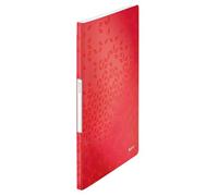 Leitz Wow Display Book, A4 Size, 20 Pockets, 40 Sheet Capacity, Transparent Pockets, Red, 46310026